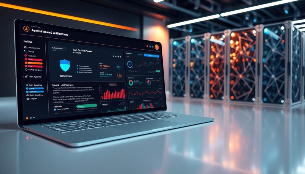 AI testing interface with blockchain verification